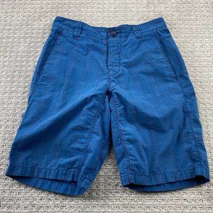 The North Face Chino Shorts Men 32 Blue Plaid Short Pants Hiking Outdoors Pocket